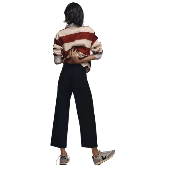 Anthropologie Maeve The Colette Magic Fabric Crop Wide Leg Pants Sz 27 Black - Picture 4 of 13